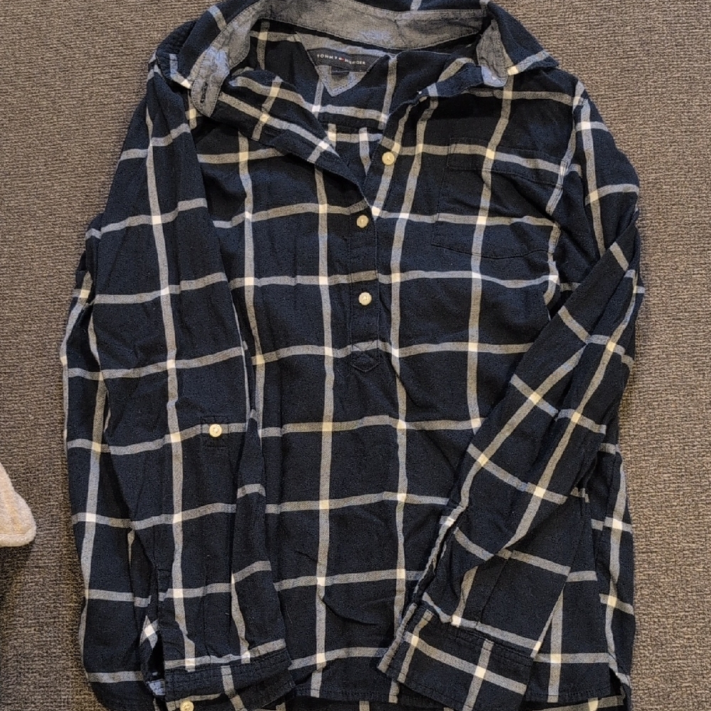 Tommy Hilfiger Black and Gray Shirt